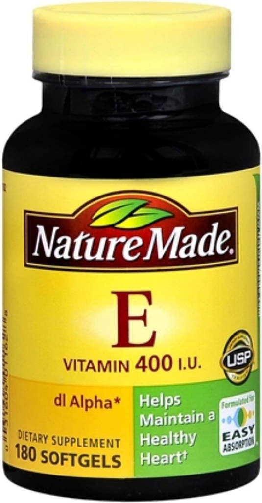 Nature Made dl-Alpha Vitamin E 400 IU Softgels 180 Soft Gels (πακέτο των 8)