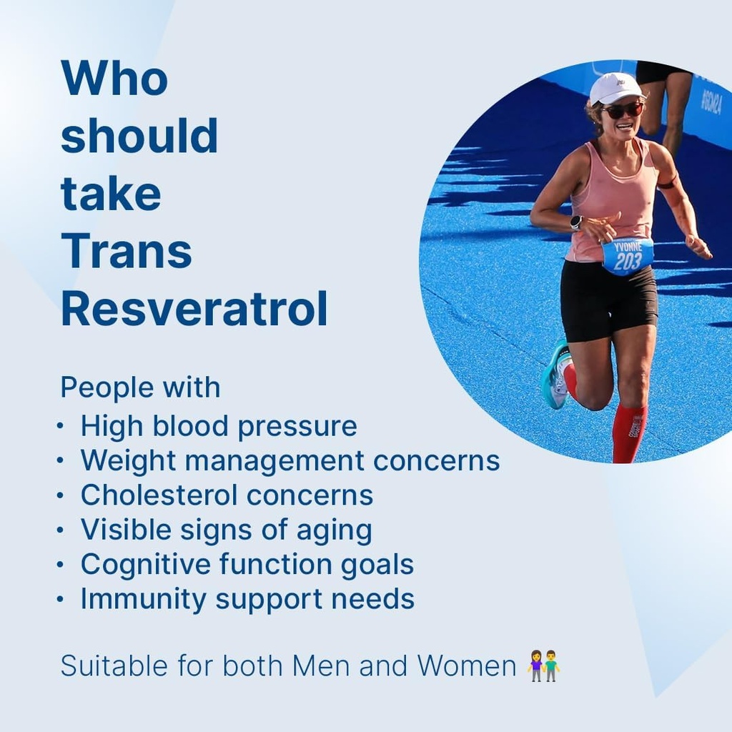 Trans Resveratrol 500 mg, 60 Capsules Lab | Antioxidant Support | 60 Vegan Capsules