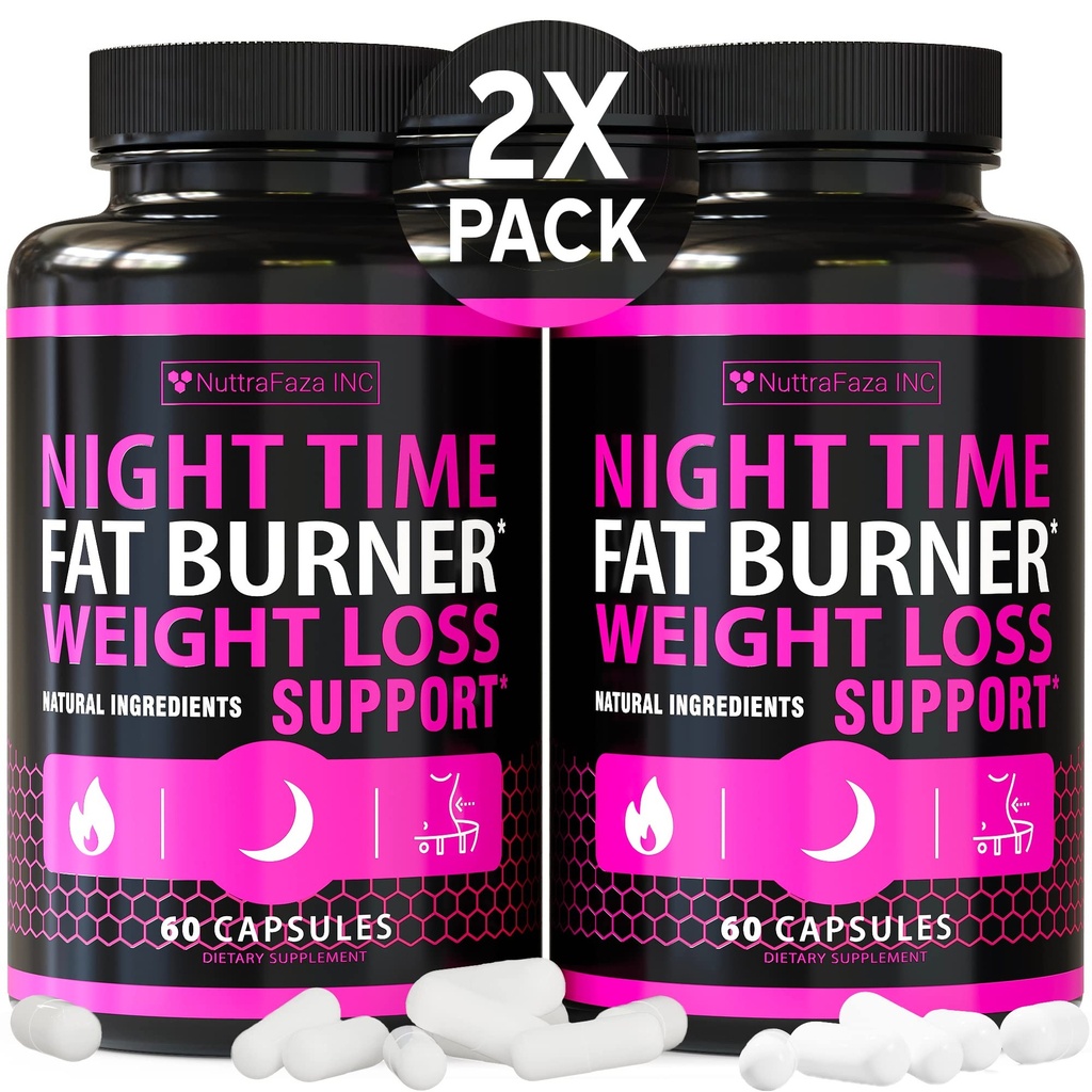 (2 Pack) Νυχτερινή απώλεια βάρους χάπια για τις γυναίκες - Σύνθετη απώλεια βάρους συμπλήρωμα - Fat Burners για τις γυναίκες - χάπια διατροφής που λειτουργούν γρήγορα - Belly Fat Burner - όρεξη καταπιεστικό - Made in USA