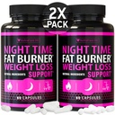 (2 Pack) Νυχτερινή απώλεια βάρους χάπια για τις γυναίκες - Σύνθετη απώλεια βάρους συμπλήρωμα - Fat Burners για τις γυναίκες - χάπια διατροφής που λειτουργούν γρήγορα - Belly Fat Burner - όρεξη καταπιεστικό - Made in USA