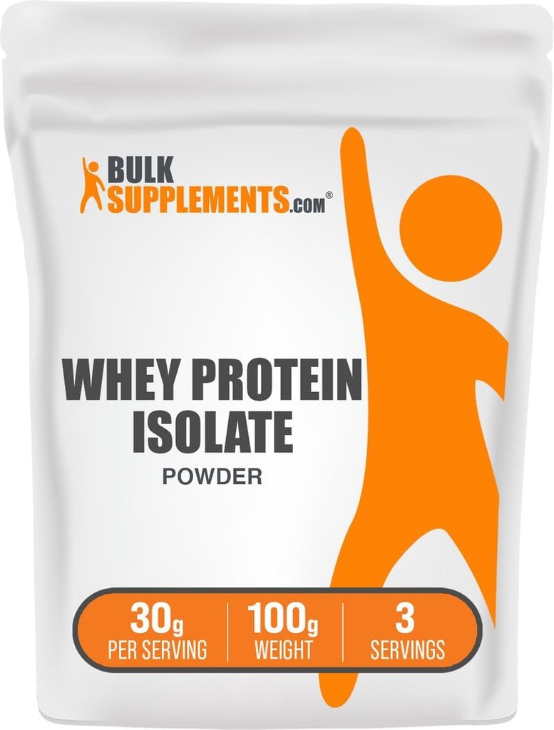 BulkSupplies.com Whey Protein Isolate Powder - Μη αρωματισμένη σκόνη πρωτεΐνης ορού γάλακτος, Συμπλήρωμα διατροφής - Χωρίς γλουτένη, 30g ανά Σερβίρισμα, 100g (3, 5 oz) (Pack of 1)