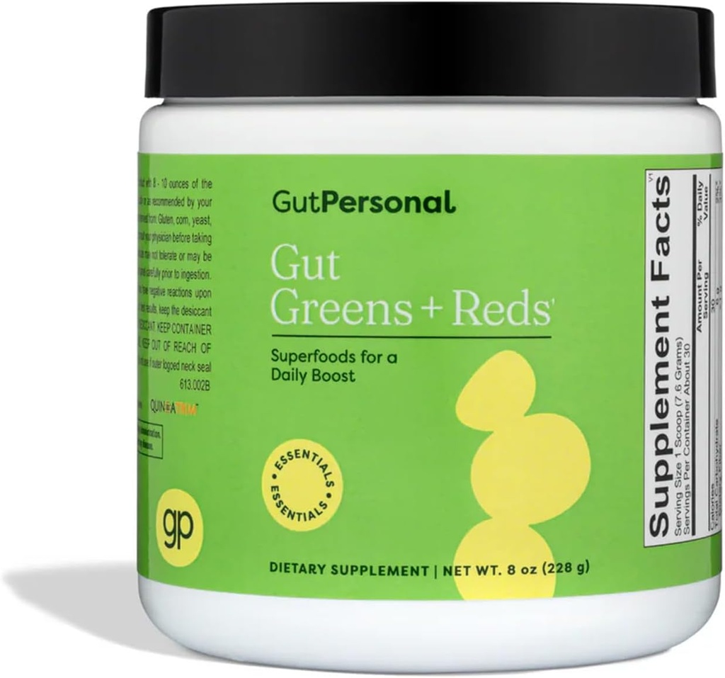 GutPersonal Gut GreensTM + Reds Nourish Your Gut, Αυξήστε τα καλά βακτήρια και ενισχύστε την ευεξία για την άριστη υγεία στο στομάχι, 30 υπηρεσίες