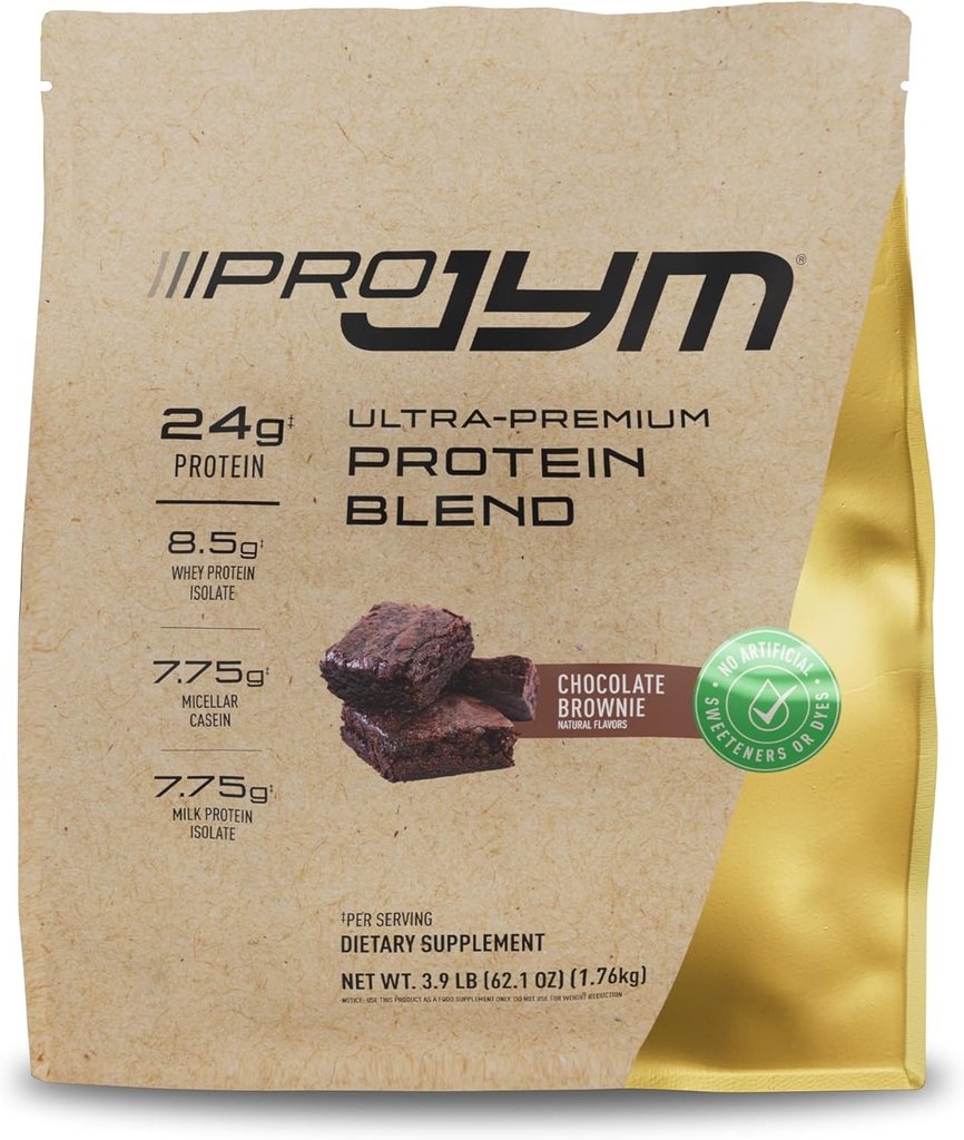 Pro JYM Φυσική σοκολάτα Brownie πρωτεΐνης σκόνης - Whey πρωτεΐνη απομόνωση, καζεΐνη, & πρωτεΐνη γάλακτος απομόνωση, για άνδρες & γυναίκες αποκατάστασης Shakes 