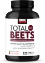 Force Factor Total Beets Υποστήριξη πίεσης αίματος με εκχύλισμα σπόρων σταφυλιών και μη GMO Σκόνη ρίζας τεύτλων για την υγεία της καρδιάς, την κυκλοφορία, & τη ροή του αίματος, 120 Count