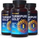 BioEmblem Turmeric Curcumin with Clinically Studied TurmiPure - Κοινή Υποστήριξη, Υγιεινή Φλεγμονή Turmeric Συμπληρώματα - 1 Μικρό Cap Καθημερινή, 24x Περισσότερα Απορρόφηση από άλλους - Μη ΓΤΟ, 90 Υπηρετώντας