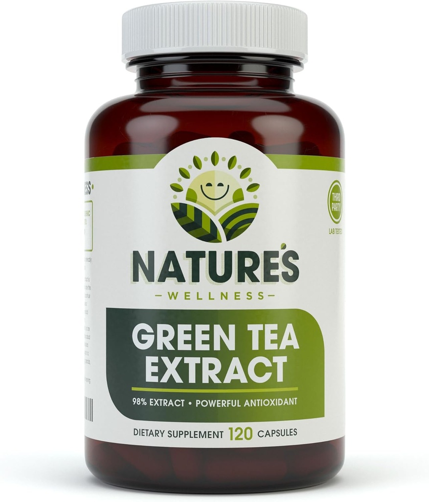 Green Tea Extract 98% Standardized with EGCG | Healthy Weight Support, Metabolism, Energy, Heart Health | Green Tea Capsules are Natural Caffeine Pills with Antioxidant & Free Radical Scavenger 1000mg