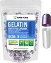 XPRS Nutra Μέγεθος 3 Κενές κάψουλες - 100 Count Empty Gelatin Κάψουλες - Χάπια DIY Καψάκιο Γέμισμα - Καθαρά Καπάκια τζελ Μπόβιν Χάπι για Συμπληρώματα Do-It-Yourself (Pearl Purple/White)