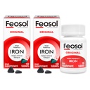 Feosol πρωτότυπα δισκία συμπλήρωμα σιδήρου, μη-αιμέ 325mg θειικό σίδηρο (65mg στοιχείο σιδήρου) ανά χάπι, 1 ανά ημέρα, 4 μήνες προμήθεια, για την υποστήριξη της ενέργειας και του ανοσοποιητικού συστήματος (120 ct πακέτο του 2)