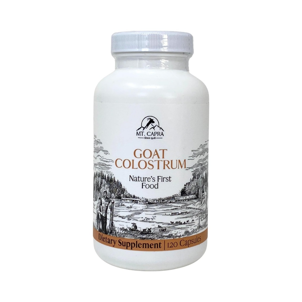 Mt. Capra Goat Colostrum | for Healthy Immune System, Gut, and Athletic Performance | Grass-Fed, High in Immunoglobulins | 30 Servings - 120 Capsules
