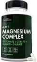 BioSchwartz Magnesium Complex Supplement (90 κάψουλες) 350mg Μαγνήσιο Γλυκινικό Κιτρικό Κακό και Ταυρικό Ανά υπηρεσία για υγιή νεύρα Μυς Υποστήριξη για τον Ύπνο της Καρδιάς (Vegan, Χωρίς Γλουτένη, Μη ΓΤΟ)