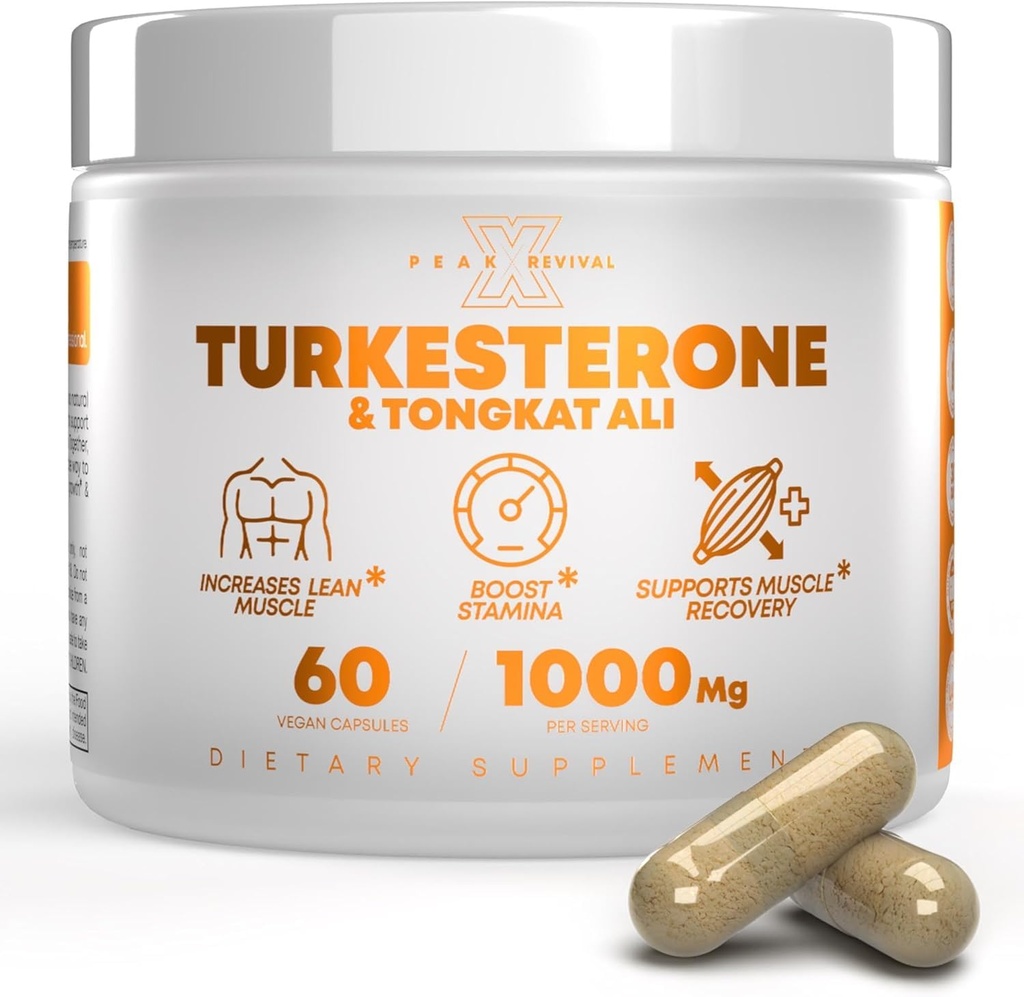 Κορυφή Revival-X Turkesterone Tongkat Ali συμπλήρωμα (500mg Ajuga Turkestanica + 250mg Tongkat Ali) 60 κάψουλες-Turkesterone συμπλήρωμα 1000mg - μυϊκή δύναμη & υποστήριξη αποκατάστασης - Κατασκευάζεται στις ΗΠΑ
