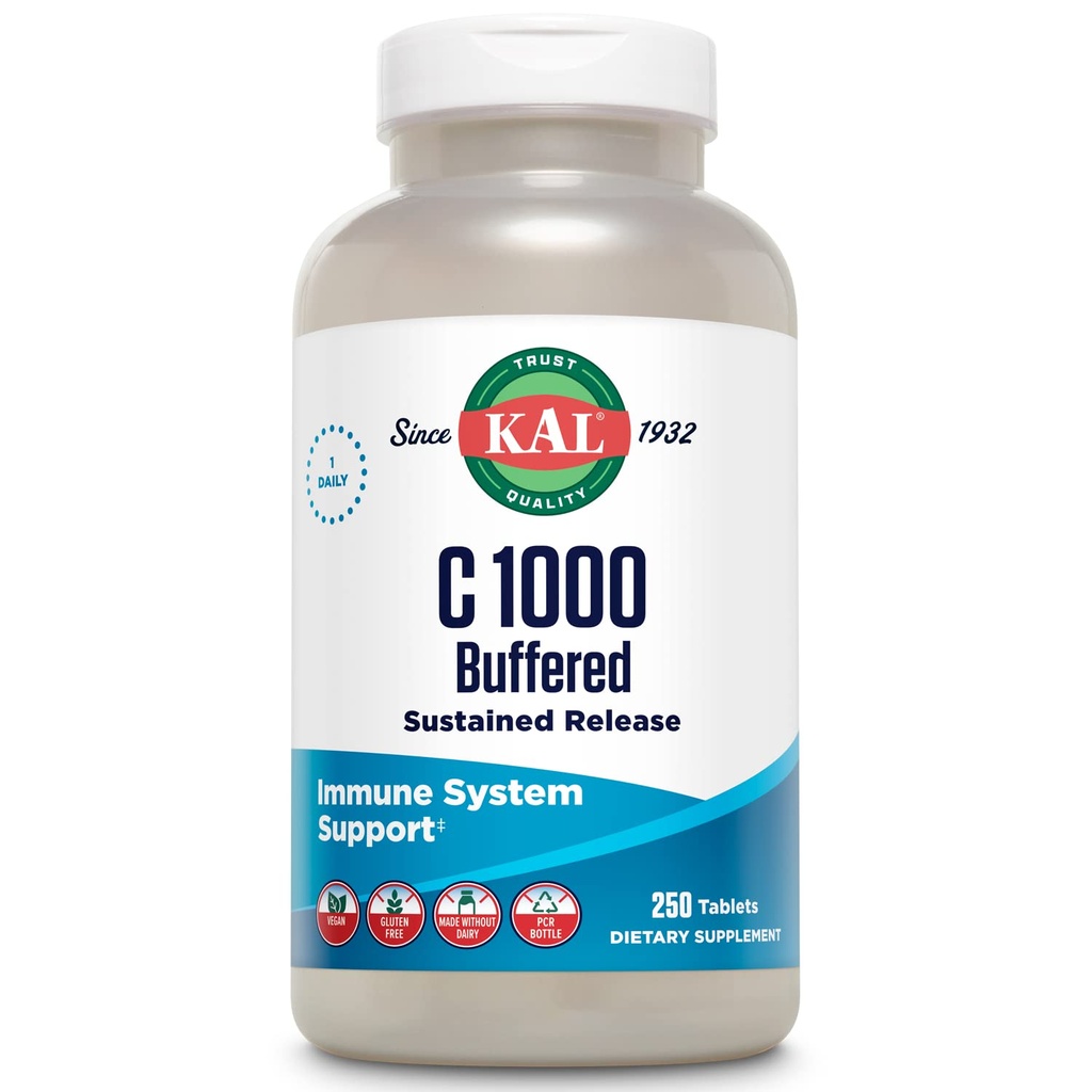 KAL C- 1000 Tabletισκία παρατεταμένης αποδέσμευσης, 1000 mg, 250 Count
