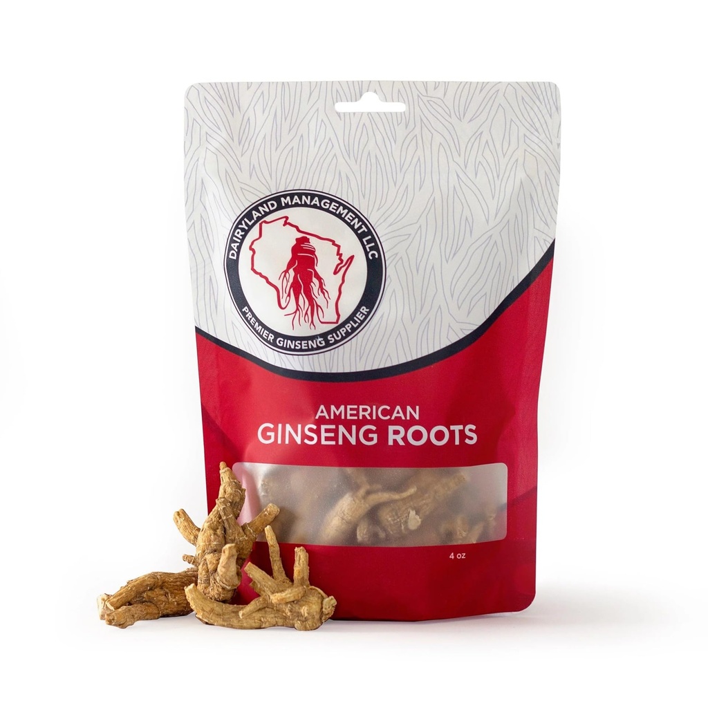 Dairyland American Ginseng Roots 西洋参 - 4 oz Pack of Wisconsin Ginseng Root - Αυθεντικό αμερικανικό Ginseng - Μη-GMO, Χωρίς γλουτένη Ολόκληρο Ginseng - Χρησιμοποιήστε αυτό το συμπλήρωμα βοτάνων σε Σούπα, Τσάι, Congee