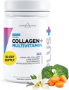 Livingood Daily Collagen Powder for Women and Men, Vanilla, Grass Fed Protein, Hydrolyzed Collagen Peptides with Vitamin C & Multi Vitamins for Hair, Skin, Nail & Gut Health, Gluten Free, 30 Μερίδες