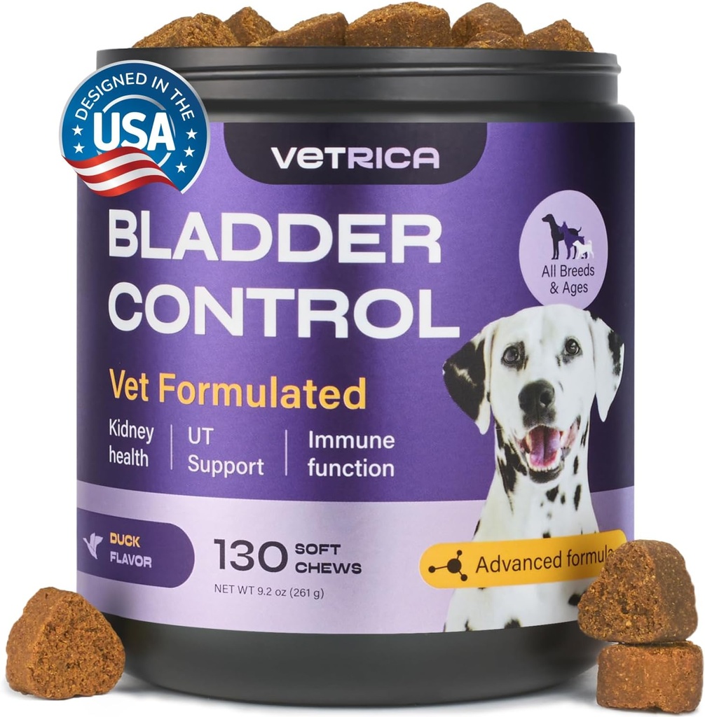 Dog UTI Support - Bladder Control Cranberry Chews - Dog Cranberry Supplement for Urinary Tract, Bladder & Kidney Health - Cranberry D-Mannose Soft Treats for Dog Incontinence - Healthy Bladder