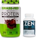 Nutrology Grass Fed Whey Protein Powder, υποστηρίζει Lean αποκατάσταση μυών & απόδοση, κρεμώδη γεύση σοκολάτας (28 εξυπηρετεί) Zen φυσικό μαγνήσιο συμπλήρωμα (30 εξυπηρετούν)