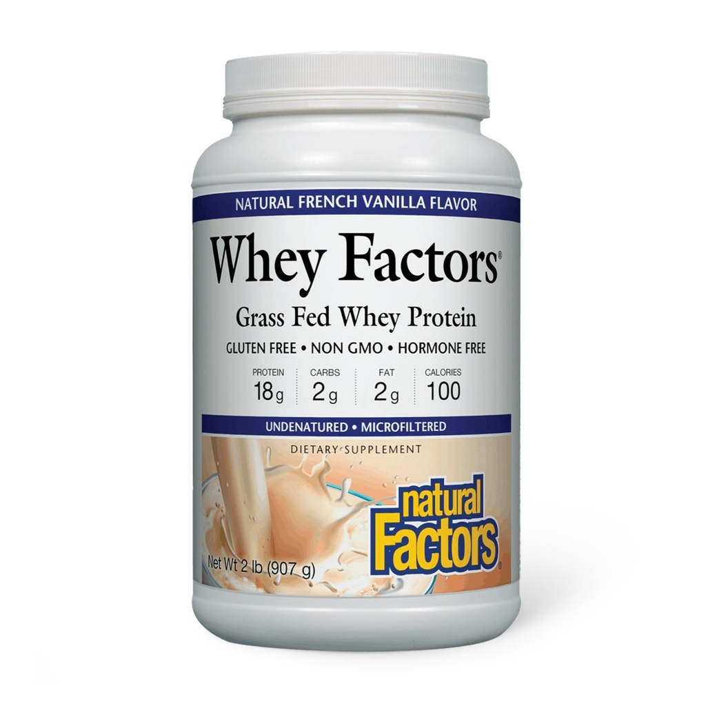 Natural Factors Whey Factors, French Vanilla, 2-Pound (Pack of 6)
