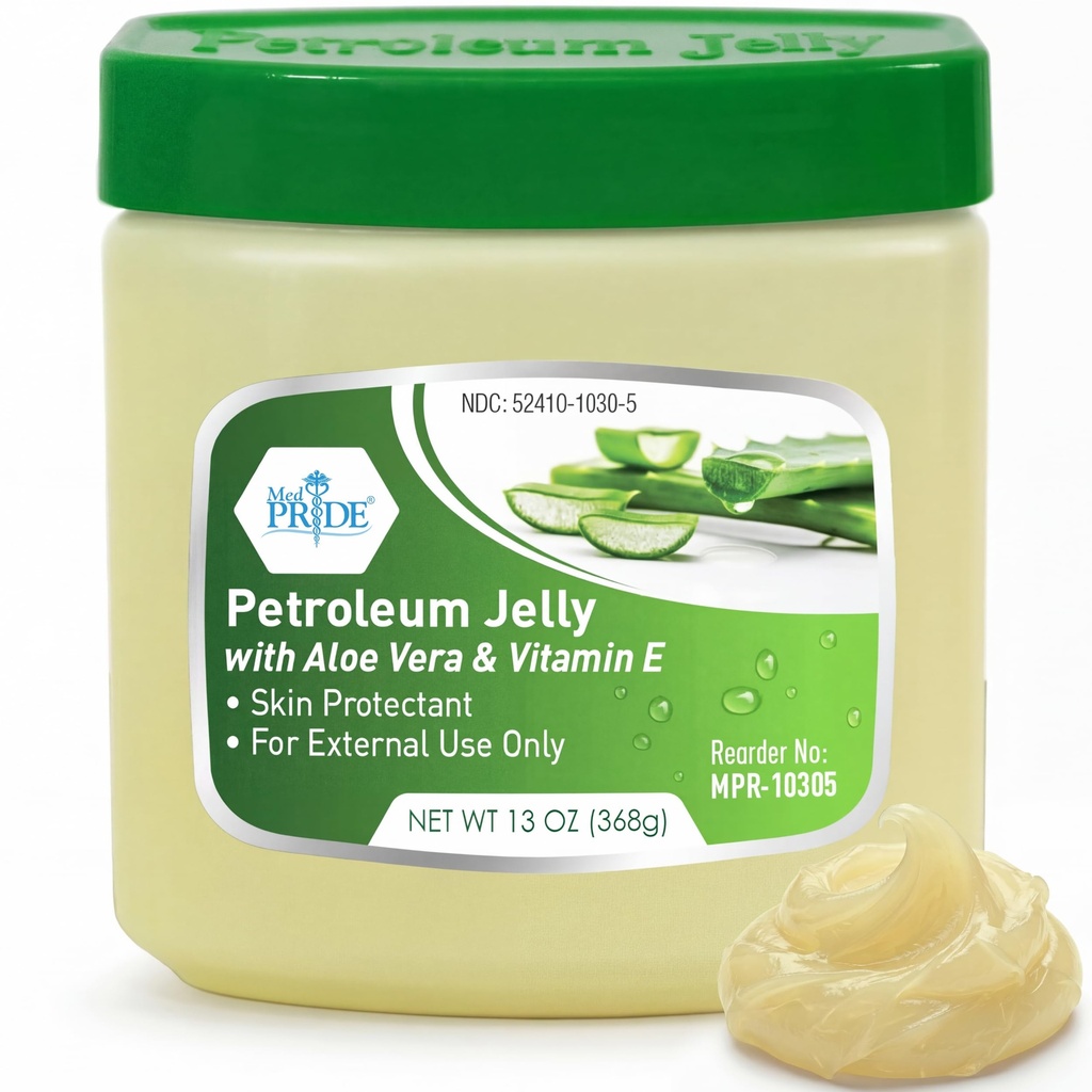 MED PRIDE Petroleum Jelly 13 Oz Tub με Aloe Vera Ιατρική και βιταμίνη Ε για το ξηρό δέρμα, εξανθήματα, εγκαύματα, σφυρήλατα χείλη, εξάνθημα