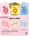 Grace & stella Under Eye Mask - Μειώστε τους Σκοτεινούς Κύκλους, Puffy Eyes, Undereye Τσάντες, Ρυτίδες - Gel Under Eye Patches, Vegan Cruelty-Free Self Care (72 Pairs, GoldPinkBlue)