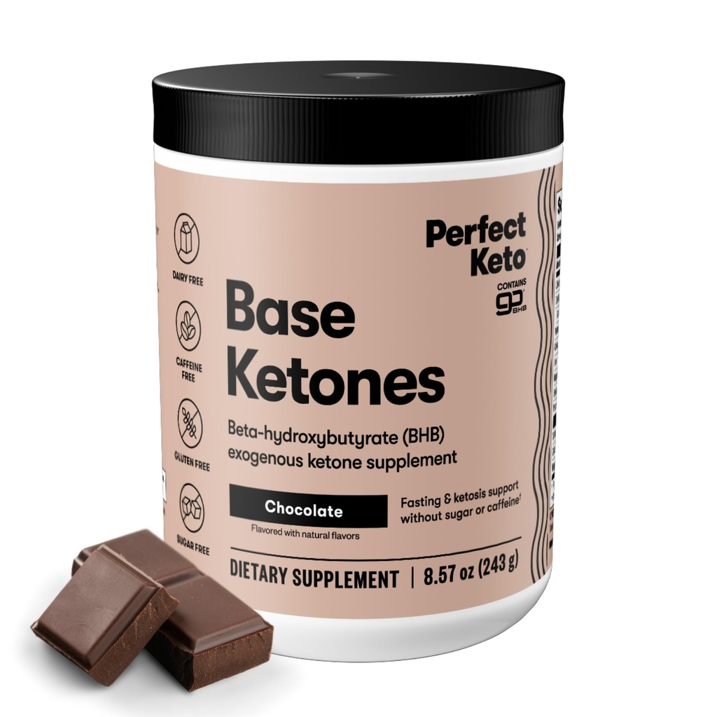 Τέλεια Keto Exogenous Ketones σε σκόνη, BHB Αλάτια για την υποστήριξη Ketosis & νηστείας, Ηλεκτρολύτες για την ενυδάτωση, Caffeine Free Energy, Σοκολάτα, 8.57 oz