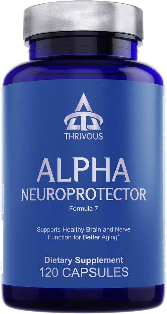 Thrivous Alpha Neuroprotector – Brain Support & Nootropic Supplement with Acetyl L-Carnitine, Alpha GPC, R-Alpha Lipoic Acid, Ginkgo Biloba – 120 Vegan Capsules