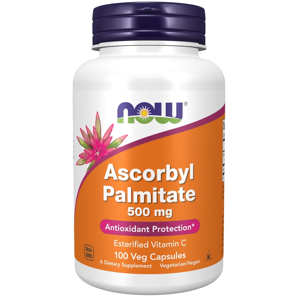 NOW Συμπληρώματα, Ascorbyl Palmitate 500 mg, Esterified Vitamin C, Antioxidant Protection*, 100 Veg Κάψουλες