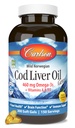 Carlson - Cod Liver Oil, 460 mg Omega-3s + Vitamins A & D3, Wild-Caught Norwegian Arctic Cod-Liver Oil, Sustainably Sourced Nordic Fish Oil Capsules, Lemon, 300 Softgels