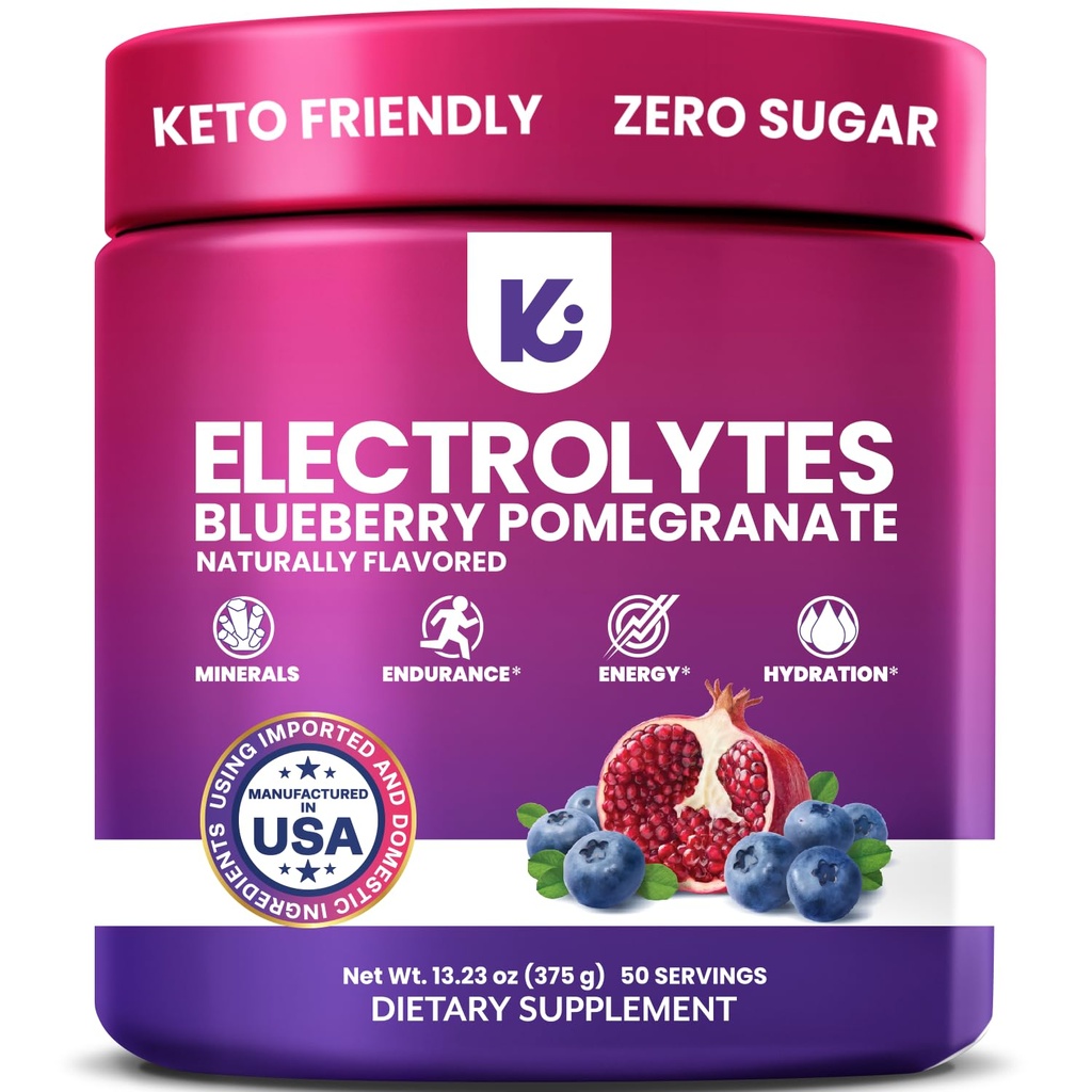 Keppi Electrolytes σε σκόνη – Ρόδι βατόμουρο Γεύση 50 Σερβιέτες – Δεν συμπλήρωμα ενυδάτωσης ζάχαρης με κάλιο, μαγνήσιο, νάτριο – Κέτο, Vegan, Νηστεία-Φιλικά, Μηδέν θερμίδες Ηλεκτρολυτικό Ποτό