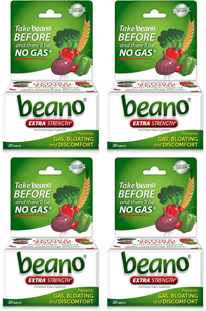 Beano Ultra 800, Πρόληψη Αερίου και Συμπλήρωμα Ενζύμου Πειθαρχίας, 30 CT, 4 Pack