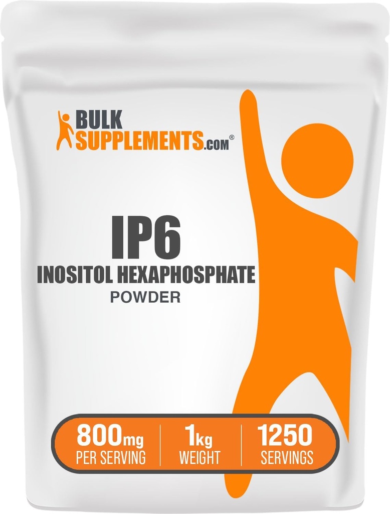 BulkSupplements.com IP6 Powder - Inositol Hexafosphate, IP6 Supplement - Inositol Supplement for Immune Support, Gluten Free, 800mg per Service, 1kg (2,2 lbs) (Pack of 1)