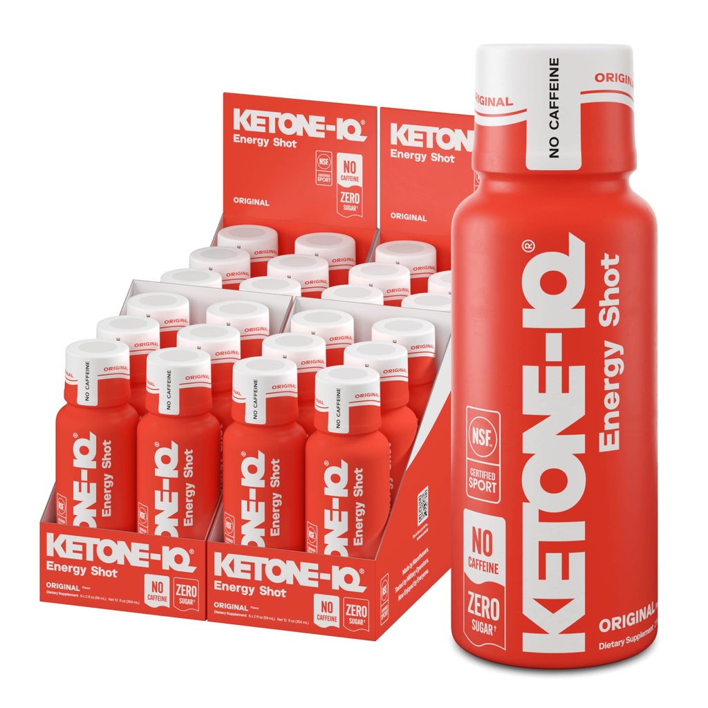 Ketone-IQ Όχι Caffeine Exogenous Ketones Ενεργειακά Shots - 24 Pack Caffeine Δωρεάν Ενεργειακά Ποτά με 10g Ketones - Χωρίς ζάχαρη, Χωρίς αλάτι, και όλα τα φυσικά (Πρωτότυπο)