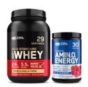 Optimum Nutrition Dynamic Duo Bundle: Amino Energy, Blue Raspberry (30 υπηρεσίες) και Gold Standard 100% Whey Protein Powder, Γαλλική Vanilla Creme (29 υπηρεσίες)