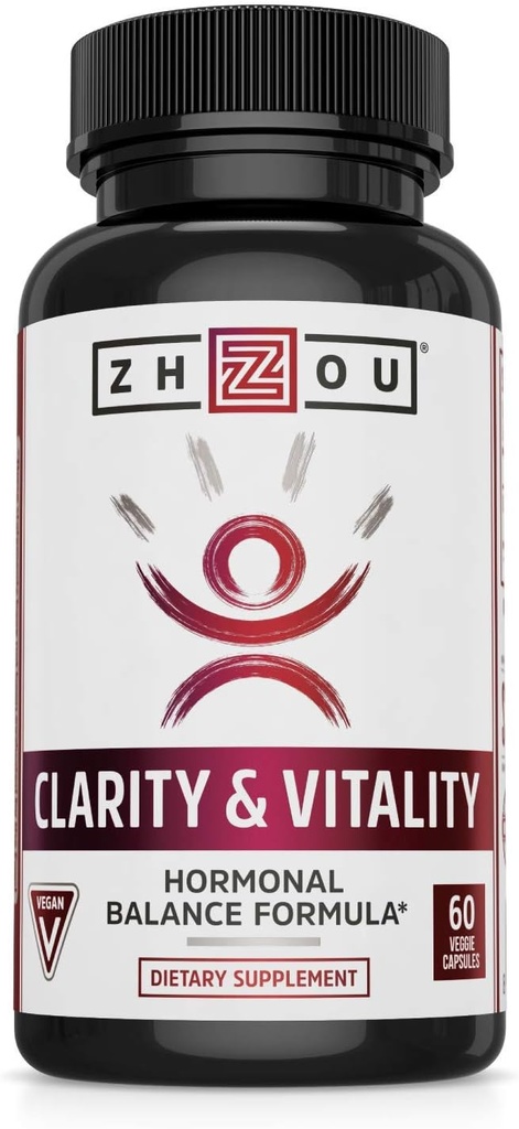 ZHOU Clarity and Vitality (πρώην DHEA) 50 mg, Hormonal Balance Formula for Women & Men, Υγιής γήρανση, Μη ΓΤΟ, Vegan, Χωρίς γλουτένη, 60 κάψουλες