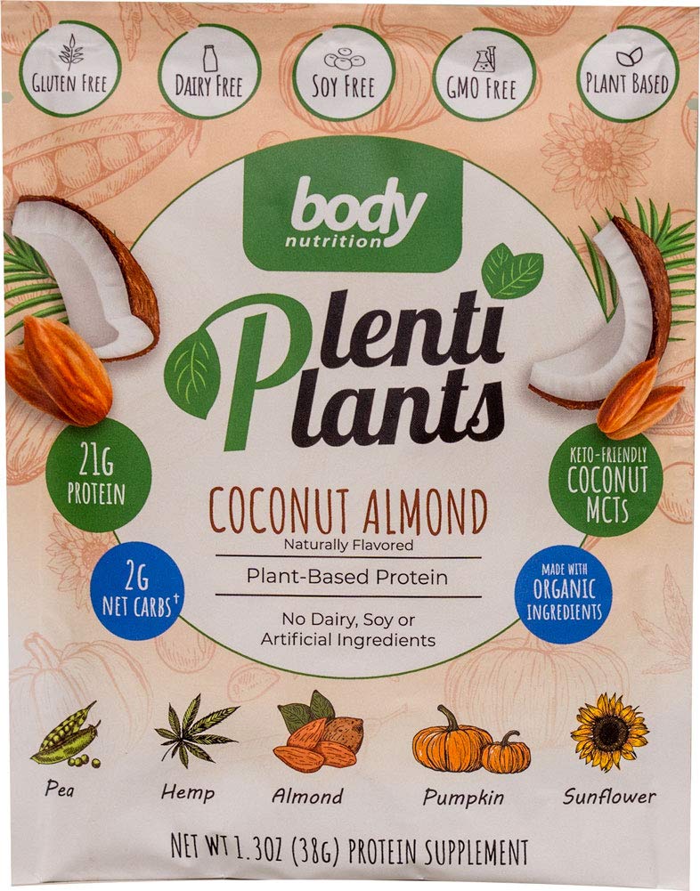 Πρωτεΐνη με βάση το φυτό PlentiPlants για τη διατροφή του σώματος (Κοκονούτ αμύγδαλο, 38g)
