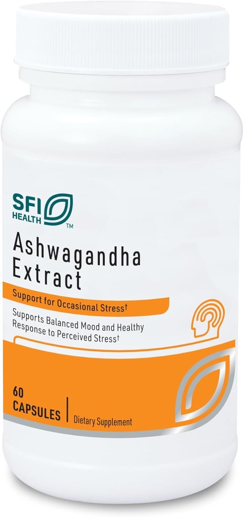 SFI Health Klaire Labs Ashwagandha Extract 300mg - Ashwagandha συμπλήρωμα για την προώθηση της μνήμης, Γνωστική λειτουργία & υγιής αντίδραση στρες - Hypoallergenic Ashwagandha Root Extract (60 κάψουλες)