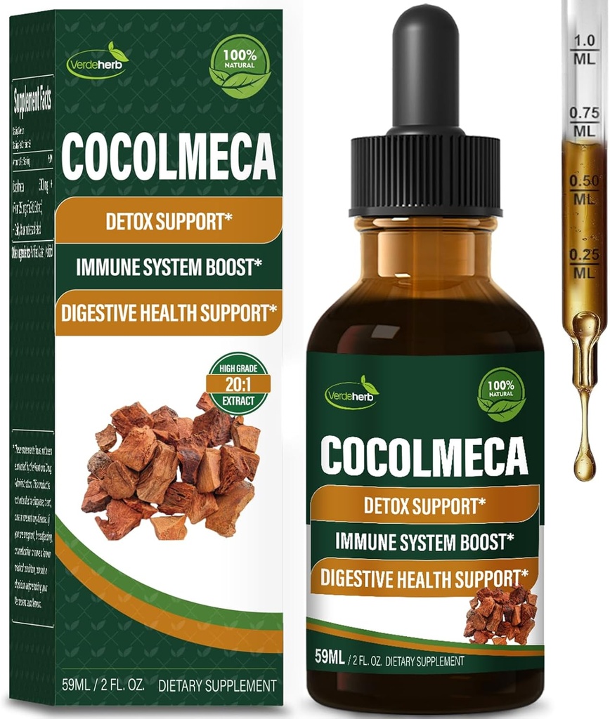 Cocolmeca Bark Liquid Drops, Nature Herbal Extract Supplement for Body Detox Cleanse Support, Immune System Boost & Digestive Health. Γκότας ντε Κοκολμέκα 2oz