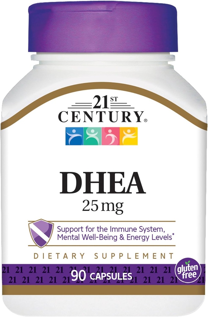 21ος αιώνας DHEA 25 mg Καψάκια, 90- Count (πακέτο του 2)