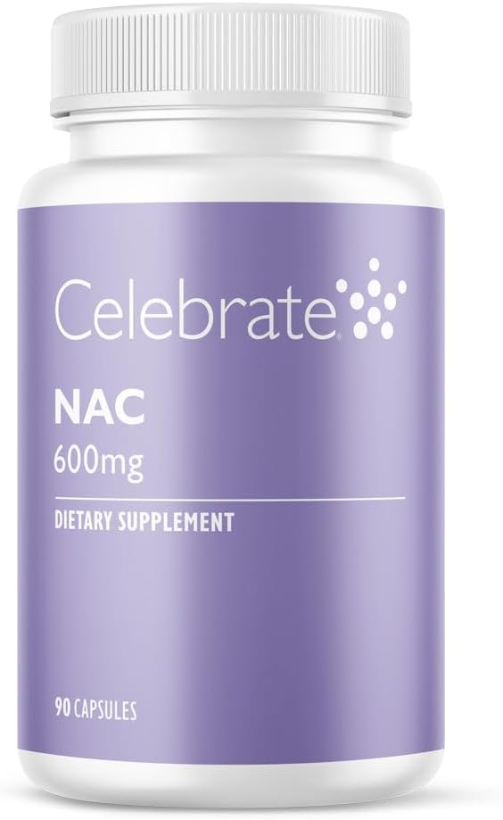 Γιορτάστε το συμπλήρωμα βιταμίνης NAC (N- Acetyl Cysteine), 600mg ανά καψάκιο, χωρίς γλουτένη, χωρίς ΓΤΟ, 90 κάψουλες