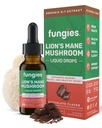 Fungies Lion's Mane Mushroom Liquid Drops, Chocolate - Βάμμα με Lions Mane Extract Υποστηρίζει εγκεφαλική ομίχλη, Focus, Memory & Healthy Mood - Mushroom Complex Συμπλήρωμα για Ενήλικες - 30 Υπηρεσίες