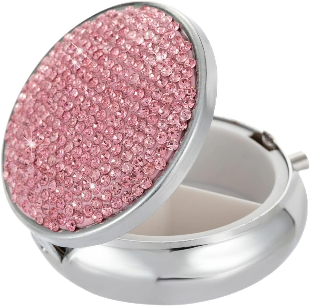 Διοργανωτής χαπιών ταξιδιών, κουτί μικρής ιατρικής, εμπορευματοκιβώτιο μικροσκοπικών χαπιών για ψώνια, κάτοχος θήκης φορητών χαπιών για να κρατήσει βιταμίνη, φαρμακευτική αγωγή, λάδι ψαριών και συμπληρώματα (Pink)