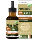 Poke Root Drops for Lymph System Support, Lymphatic Drainage Supplement for Lymphodema, 7 in 1 Formula with Goldenseal Extract for Immune Support, Dandelion for Detox & Cleanse. 2oz
