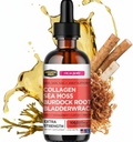 Collagen Mojo - Liquid Collagen για γυναίκες & άνδρες, Collagen Peptides με θαλάσσια Moss, Burdock Root & Bladderwrack - μαλλιά, δέρμα, νύχια, κοινή υποστήριξη, διαχείριση βάρους, υψηλή απορρόφηση - 100.000mcg, 2 Oz