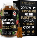 Μανιτάρια Συγκρότημα Gummies με Lions Mane, Nootropic Brain Συμπληρώματα για Μνήμη και Εστίαση: Lion's Mane, Cordyceps, Shiitake, Turkey Tail, Reishi, Chaga, Enoki, Oyster Mushroom Supplement - 60 Μονάδες