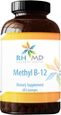 RHMD Methyl B-12 Lozenges - 5000mcg B12 Methylcobalamin Methyl B12 - Vegan Vitamin B12 Συμπλήρωμα διατροφής - Non GMO (60 Quick Dissolve Lozenges)