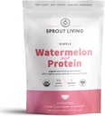 Sproout Living Simple Cartermelon Seed Protein Powder, 12 Grams Organic Plant Based Protein Powder Χωρίς Τεχνητά γλυκαντικά, Μη Γαλακτοκομικά, Μη ΓΤΟ, Vegan, Χωρίς Γλουτένη, Keto Drink Mix (10 oz)