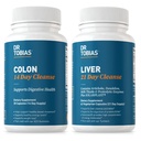 Dr. Tobias Colon 14 Day Cleanse & Liver 21 Day Cleanse Συμπληρώματα, με Ίνες, Βότανα & Προβιοτικά, Solarplast, Artichoke, Milk Thistle, Supports Gut and Liver Health.