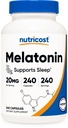 Nutricost Μελατονίνη 20mg, 240 Κάψουλες, Χωρίς ΓΤΟ & Γλουτένη