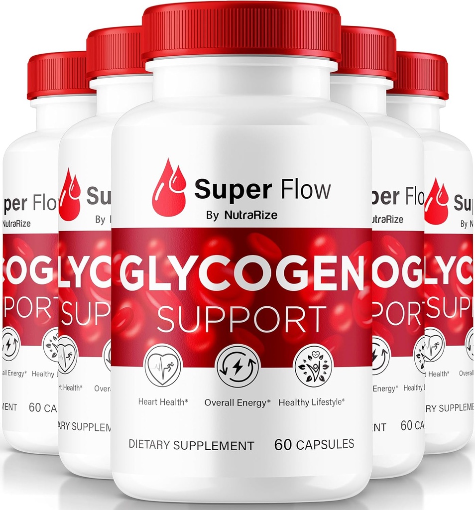 (5 Pack) Super Flow Glycogen, SuperFlow Glycogen Support Caps, Super Flow Glyco Optimizer, Official SuperFlow Glyco Optimiser Caps, Super Flow Detox Cleanse, Super Flow Glycol (300 Caps)