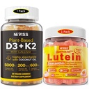 NEVISS Ζάχαρη δωρεάν Lutein Gummies 60 Counts + βιταμίνη D3 Gummies 60 Counts