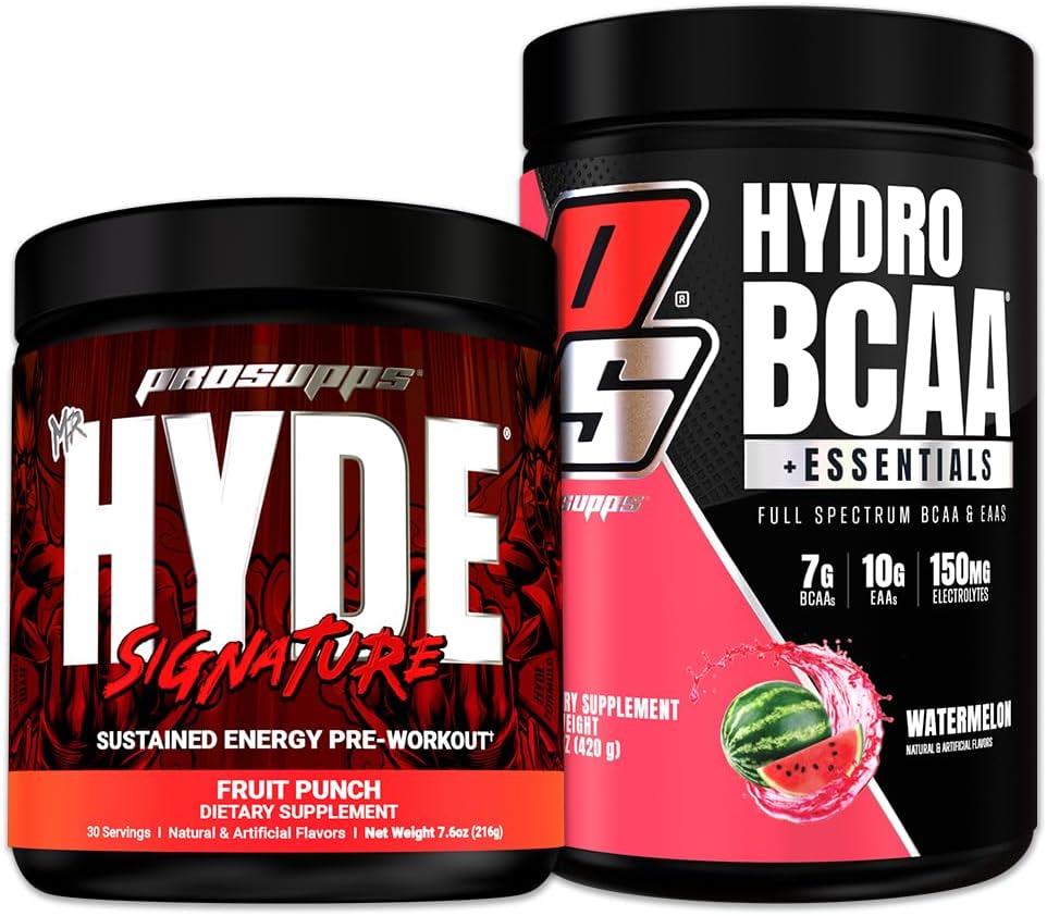 PROSUPPS Mr. Hyde Signature Series Fruit Punch and HydroBCAA+Essentials Watermelon Bundle